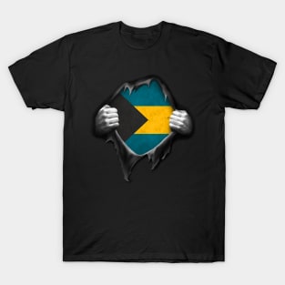 Bahamas Flag Bahamian Roots DNA Pride Gift T-Shirt